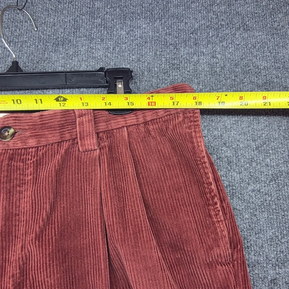 LL Bean Comfort‎ Waist Corduroy Pants Men 38 Red/Orange Pleated Casual
